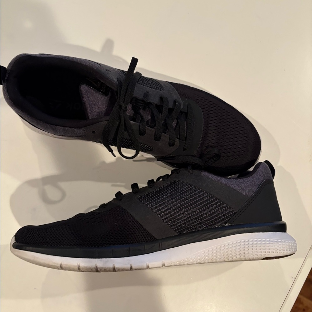 Reebok Black and White Athletic Shoes with Lightweight Design